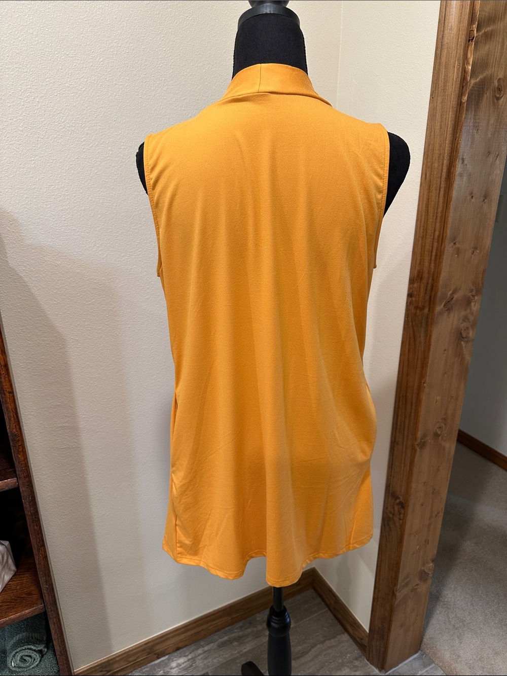 Zenana Outfitters Sleeveless Open Front Tunic Vest - Mustard Yellow - Picture 3 of 4